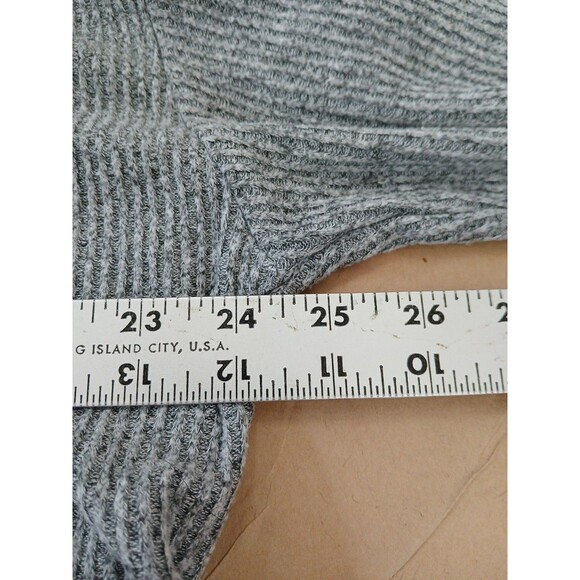 Hollister Cropped Sweater Shirt Womens L Gray Long Sleeve Ribbed Lightweight - Picture 5 of 7